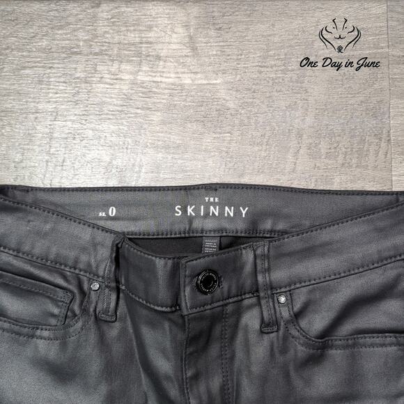 White House Black Market The Skinny Faux Leather Jeans Size 0 - Picture 2 of 6